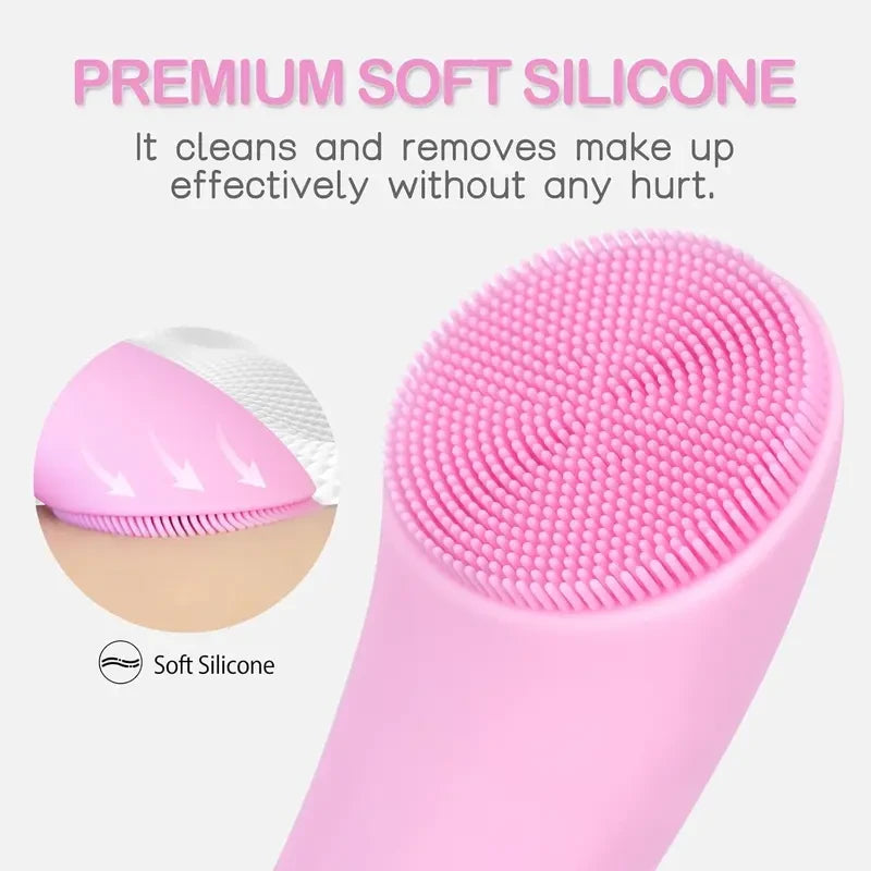 Heatable Vibrating Silicone Facial Cleansing Brush