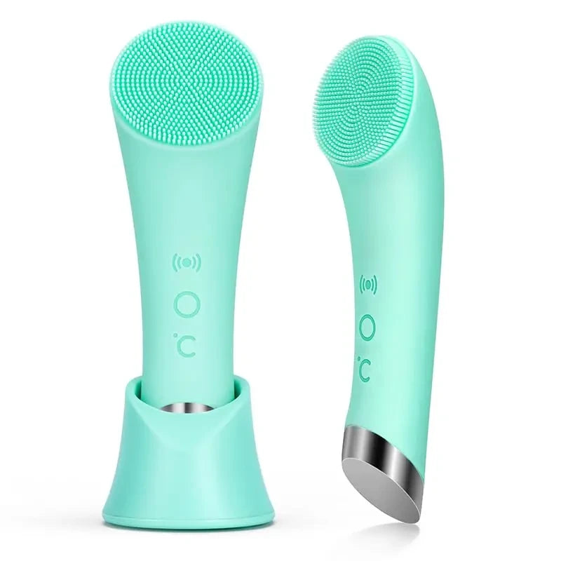 Heatable Vibrating Silicone Facial Cleansing Brush