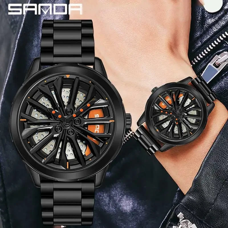 SANDA Rotating Rim Hub Quartz Watch