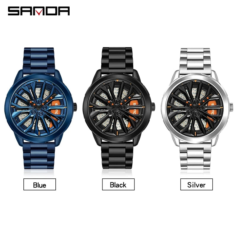 SANDA Rotating Rim Hub Quartz Watch