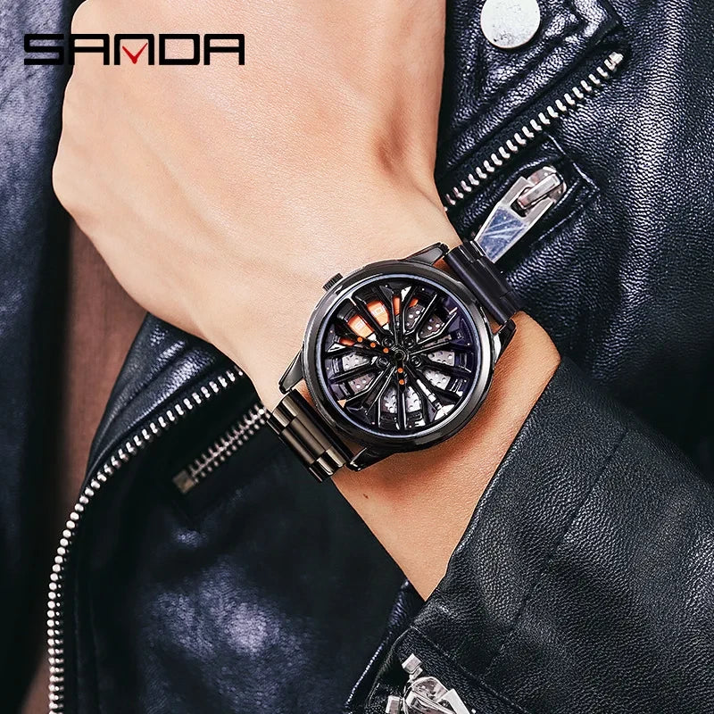 SANDA Rotating Rim Hub Quartz Watch