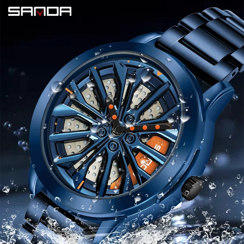 SANDA Rotating Rim Hub Quartz Watch
