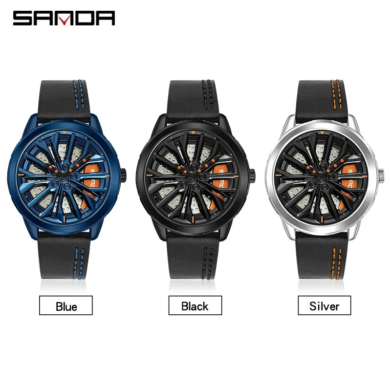 SANDA Rotating Rim Hub Quartz Watch
