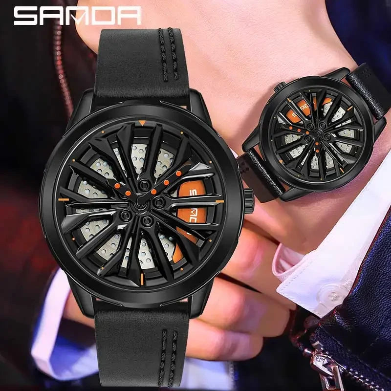 SANDA Rotating Rim Hub Quartz Watch
